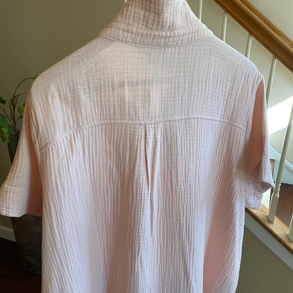 Three Dots Double Gauze 100% Cotton Shirt Dress Light Pink Sz XXL - Picture 5 of 12